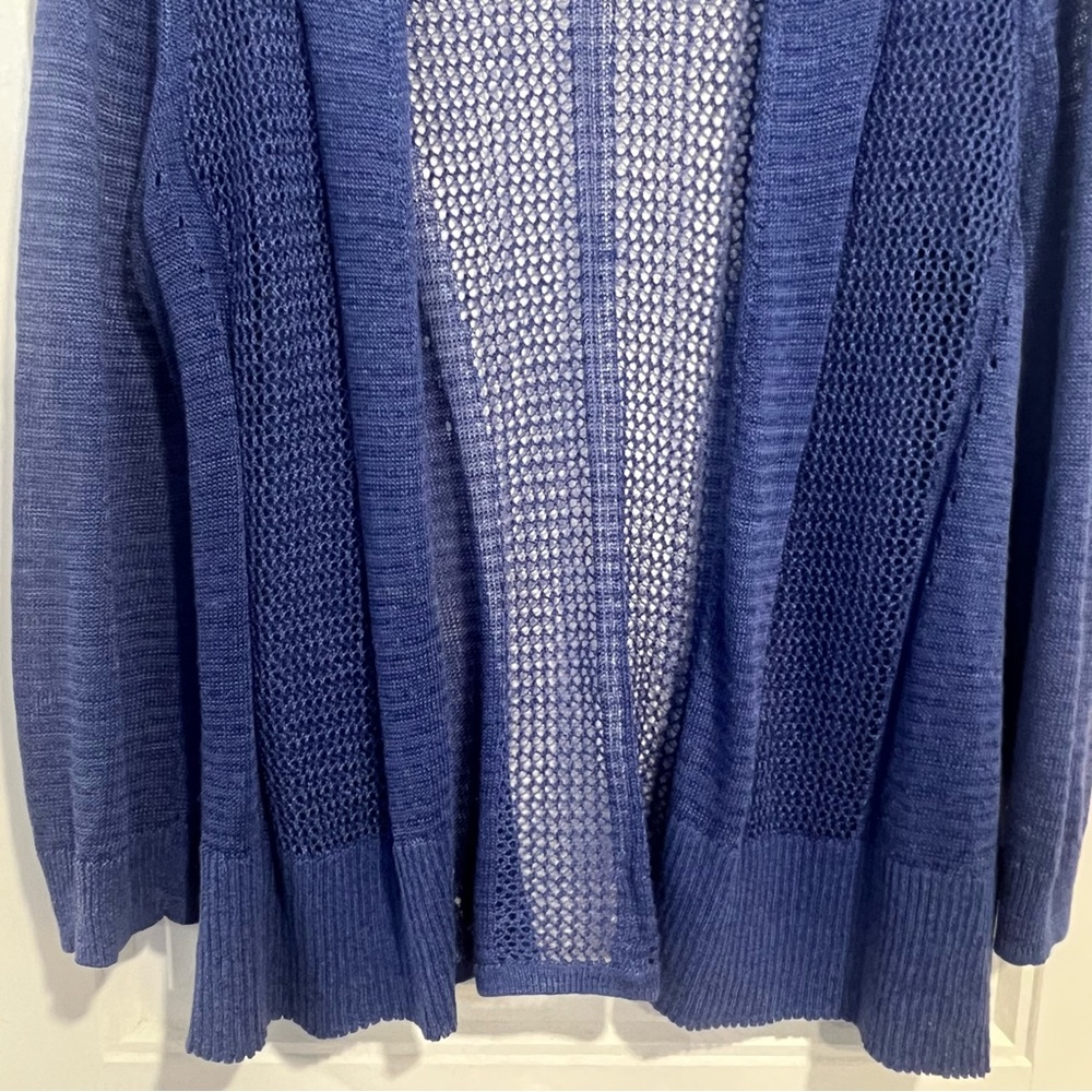 Alfani Women's Blue Open-Front Mixed Stitch Sweater. Size‎ Medium. - Picture 8 of 13